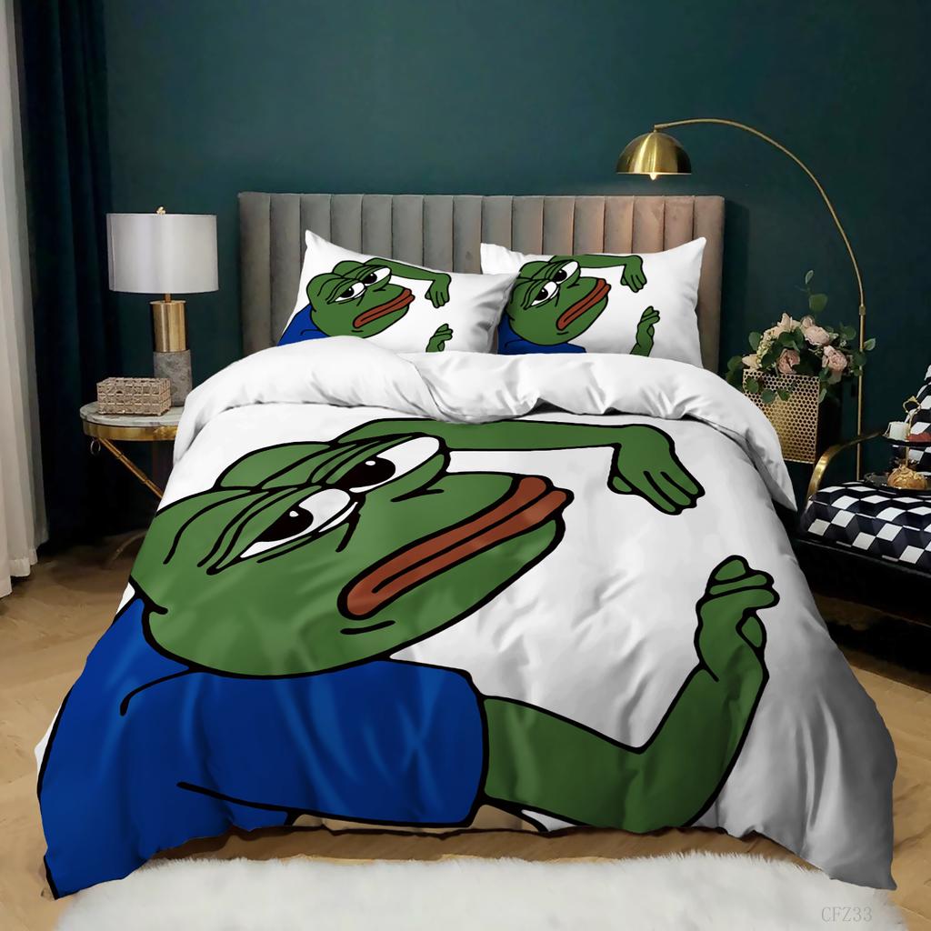 Забавная лягушка 3D цифровая печать пододеяльник постель трехкомпонентный комплект