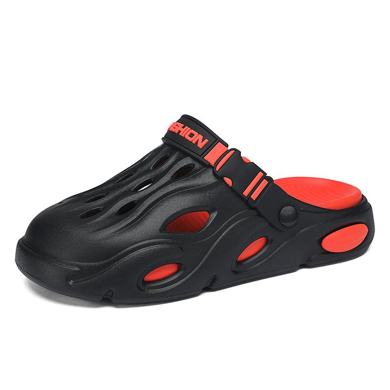 Men's Summer Closed-Toe Breathable Beach Sandals - Soft Sole Outdoor Slippers