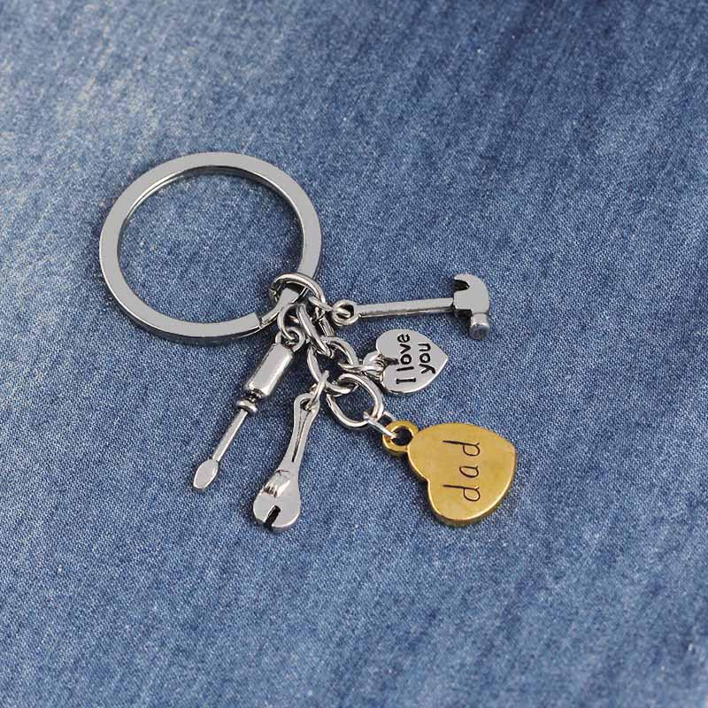 New Creative Letter I Love You Dad Pendant Keychain Repair Keyring Key Chains Father 's Day Gift