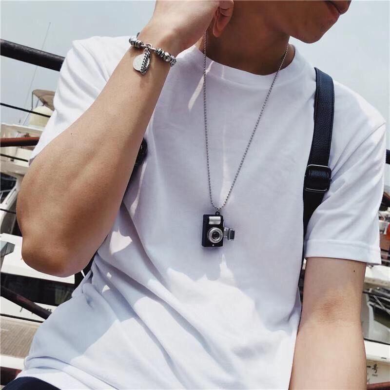 Винтажное панк светящееся ожерелье с зеркальной камерой и регулируемой цепочкой с бусинами AVE