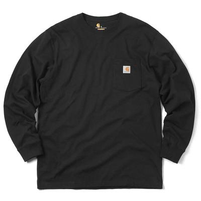 Мужская футболка с длинным рукавом Carhartt Workwear с карманом, размер S, черная, [Б/У]
