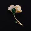 Chinese-style Ginkgo Leaf Brooch, High-end Women's Design Sense, Niche Cheongsam Brooch, Elegant Brooch
