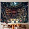 Волшебный Лес Гобелен Сказочное Дерево Волшебная Книжная Полка Эстетичные Гобелены для Класса Ведьминский Сказочный Дерево Мистический Винтаж