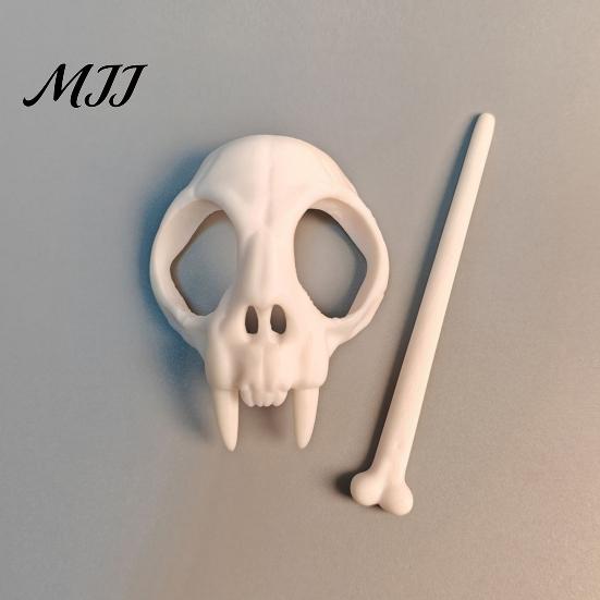 Модный Зажим для Волос для Женщин, Палочка с Черепом, 3D-Печать, Готический с Костью, Хэллоуинский Аксессуар для Пучка, Стильный для Укладки Высокой Прически