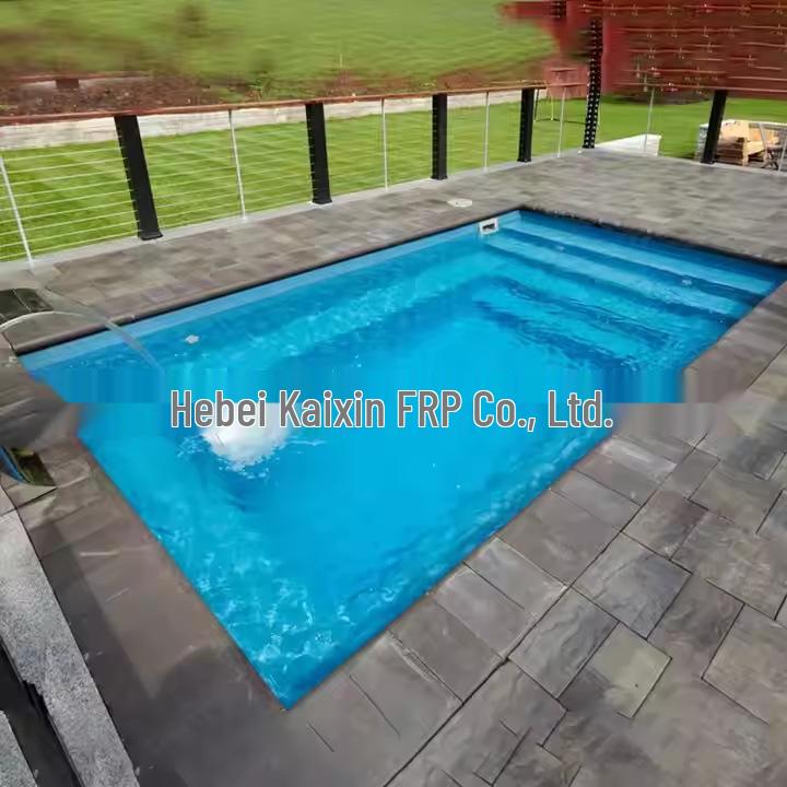 Large Fiberglass Outdoor Swimming Pool with Hot Tub for Family/Villa Use