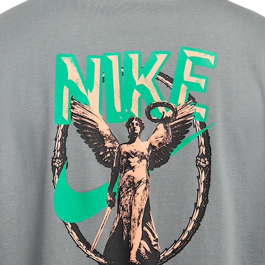 Nike Мужские футболки Дымчато-серые с круглым вырезом Умеренный прямой крой HJ3691-084