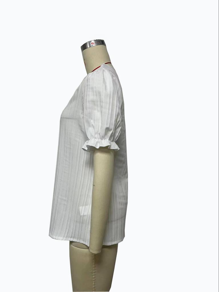 European & American Women's Summer 2023 Hollow Short-Sleeve Holiday Fashion Shirt