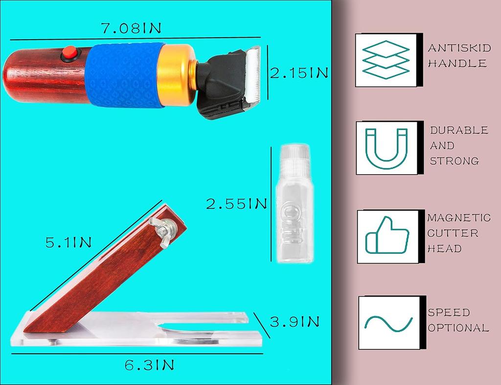 Carpet Trimmer with Shearing Guide, Electric Speed Adjustable Rug Tufting Carver Clippers, Electric Rug Shears Carpet Carving To