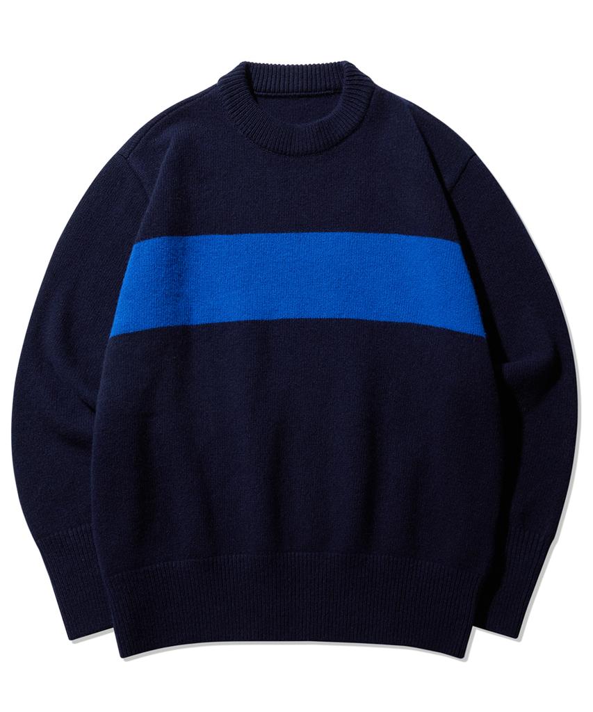 NAMERCLOTHING Рыбацкий шерстяной свитер темно-синий