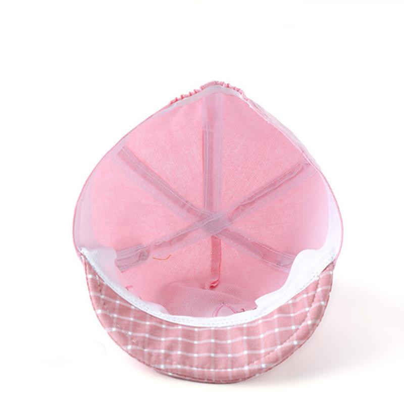 Милая детская кепка в клетку с котом и ушками, бейсбольная кепка с мультяшным рисунком для маленьких девочек и мальчиков, летняя мягкая хлопковая детская шляпа с козырьком от солнца