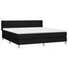 3130283 vidaXL Lit à sommier tapissier avec matelas Noir 160x200 cm Tissu
