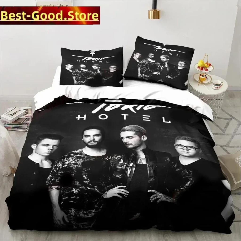 3D Печать Tokio Hotel Печатный Комплект Постельного Белья Пододеяльник Наволочка Комплект Постельного Белья Простыня Чехол на Одеяло Полный Queen King Размер