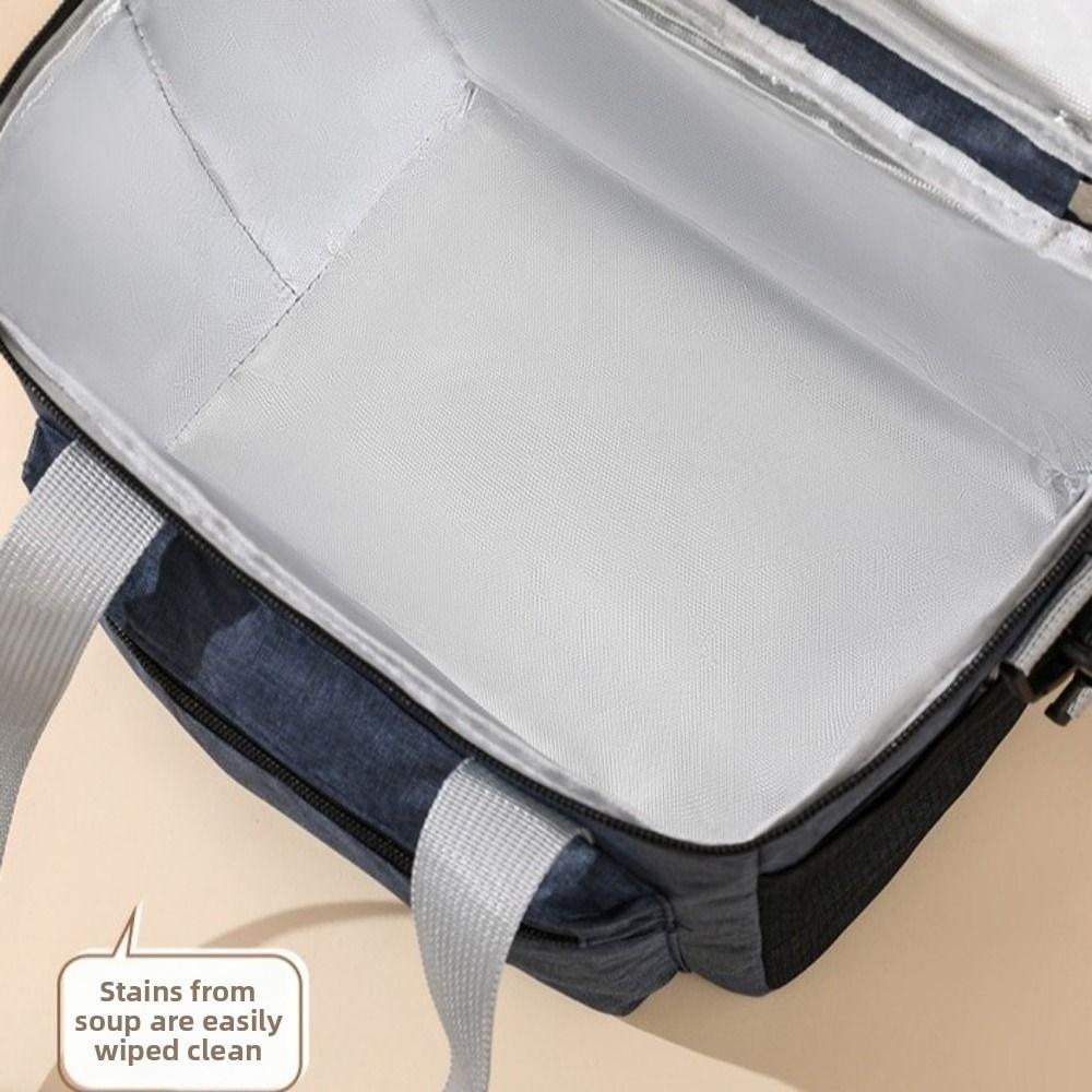 Large Capacity Insulated Lunch Bag with Shoulder Strap Thermal Lunch Pouch Travel Picnic