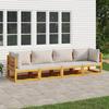 VidaXL Garden Lounge Set with Cushions 4 Pcs, Sofas with Backrest, Patio Terrace Furniture Set, Rustic, Grey 3155284