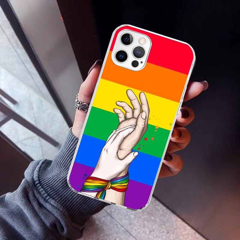 Love Is Love LGBT Rainbow Phone Case For iPhone 17 Air 16 15 Pro Max 14 Plus 13 Mini 12 11 Cover 7 8 SE Silicone Shell Print Fun