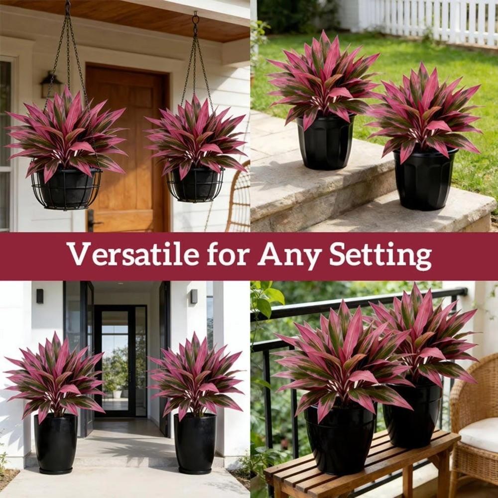 Realistic Leaves Fake Tropical Palm Plants Plastic Shrub Cordyline Fruticosa Plants Living Room