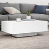  Coffee Table with LED Lighting, White, 85x55x31 Cm