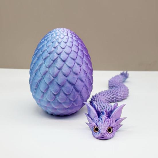 3D-печатная фигурка змеиного яйца с подвижными суставами, фигурка змеиной скорлупы, игрушка-непоседа, змеиное яйцо с шарнирной змеей внутри, настольное украшение