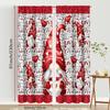 2pcs Red Love Gnome & Heart Printed Curtains, Ideal for Valentine's Day Window Decor, Romantic Home Bedroom Living Room Decor
