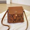 Trendy Fashion Snake Pattern Magnetic Buckle Printed Women's Bag Versatile Shoulder Crossbody Contrasting Splicing Bag