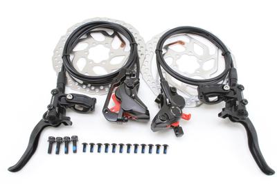 Высокопроизводительный гидравлический дисковый тормоз SHIMANO, больше торможения, оппозитный 4-поршневой, с ротором спереди и сзади, черный, 50% мощности! BL-M4100 BR-M420