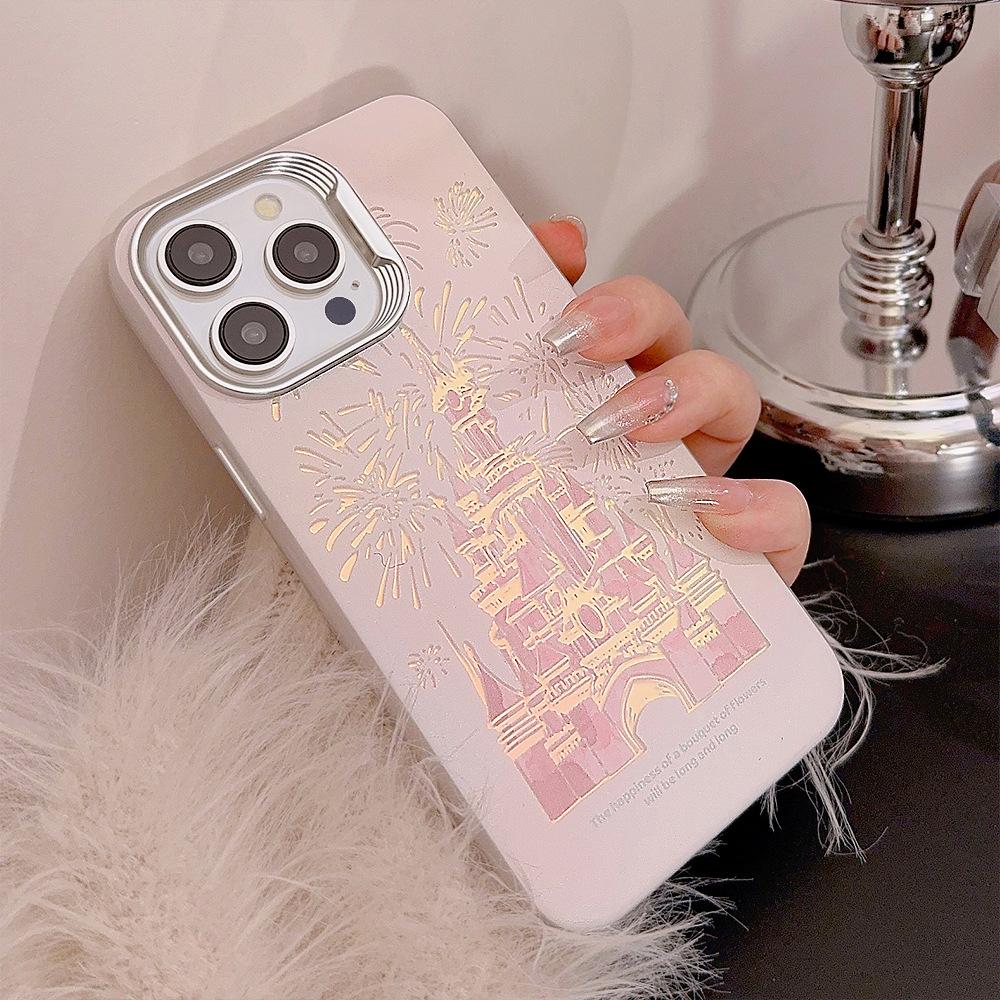 Фейерверк Замок Мечты Чехол для Телефона Совместимый с iPhone 15/17 Pro Max/16 Apple 13 Лазерный Высококачественный Чехол для Телефона