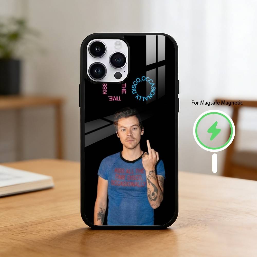 Чехол для телефона H-Harry Kiss All The Time S-Styles для iPhone 17/16/15/14/13/12/Plus/Pro/Max для магнитной беспроводной зарядки