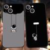 Роскошный мягкий чехол из ТПУ для iPhone 17 Air 16E 16 11 15 14 Pro MAX 12 13 7 8 Plus X XR XS SE 2022 Чехол Милый Астронавт