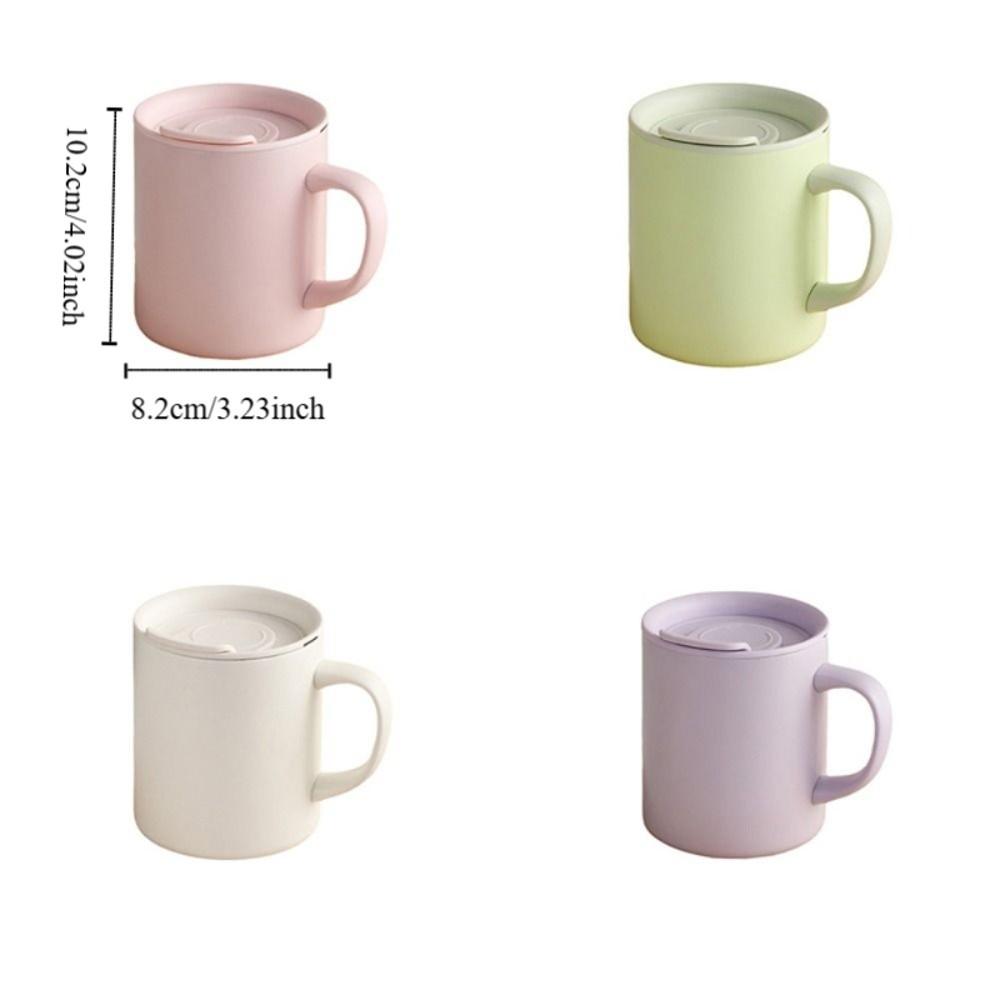 Rotating Dust Cover Insulated Coffee Mug 300 ML Milk Cup Minimalist Thermos Cup  Study