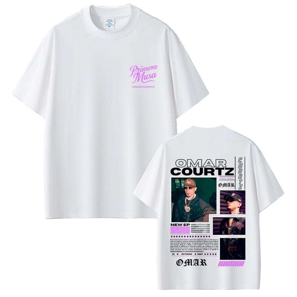 Rapper Omar Courtz Primera Musa Tour 2025 Tshirts Men Women Fashion Hip Hop Oversized T Shirts Mens Casual Cotton Tee Shirt