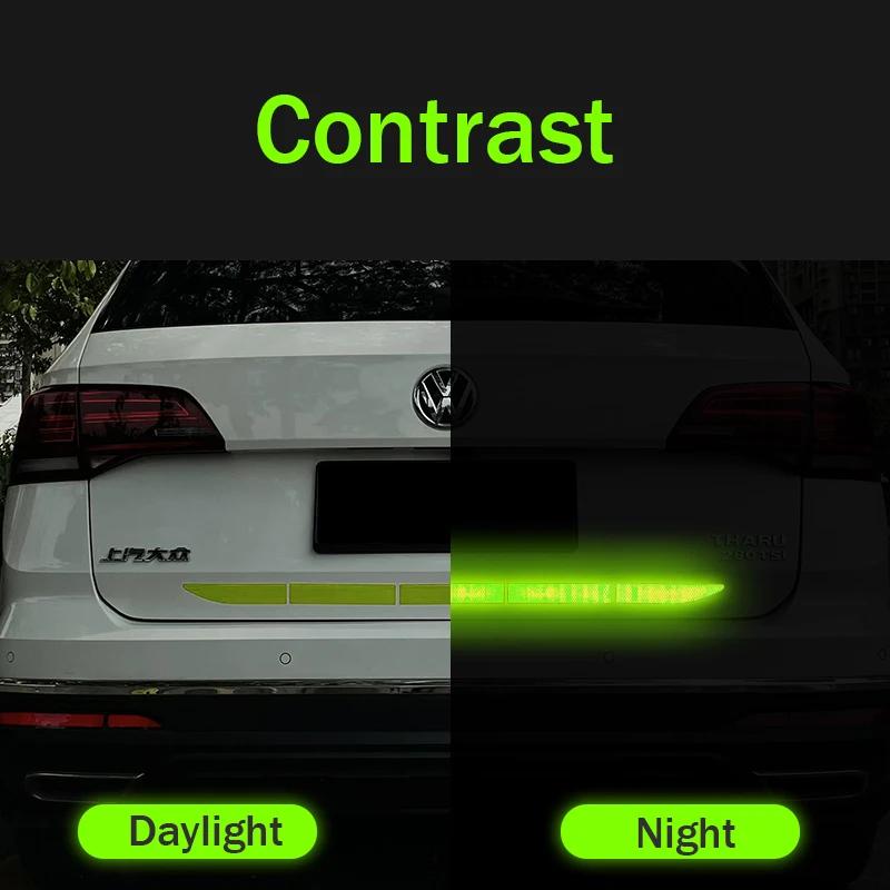Автомобильная наклейка Светоотражающая предупреждающая защитная лента Предупреждение о столкновении Светоотражающая наклейка для багажника автомобиля Внешние аксессуары