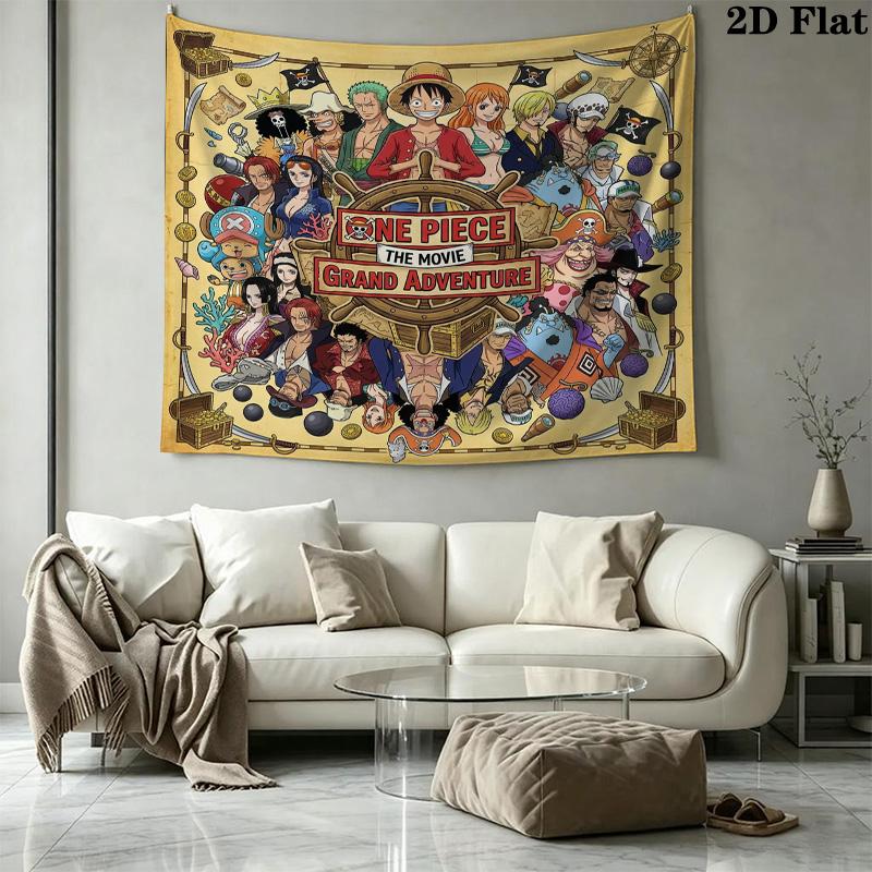 Настенный гобелен из аниме One Piece Эстетичное настенное панно Покрывало из печатной ткани Декоративные гобелены для спальни гостиной Домашний декор