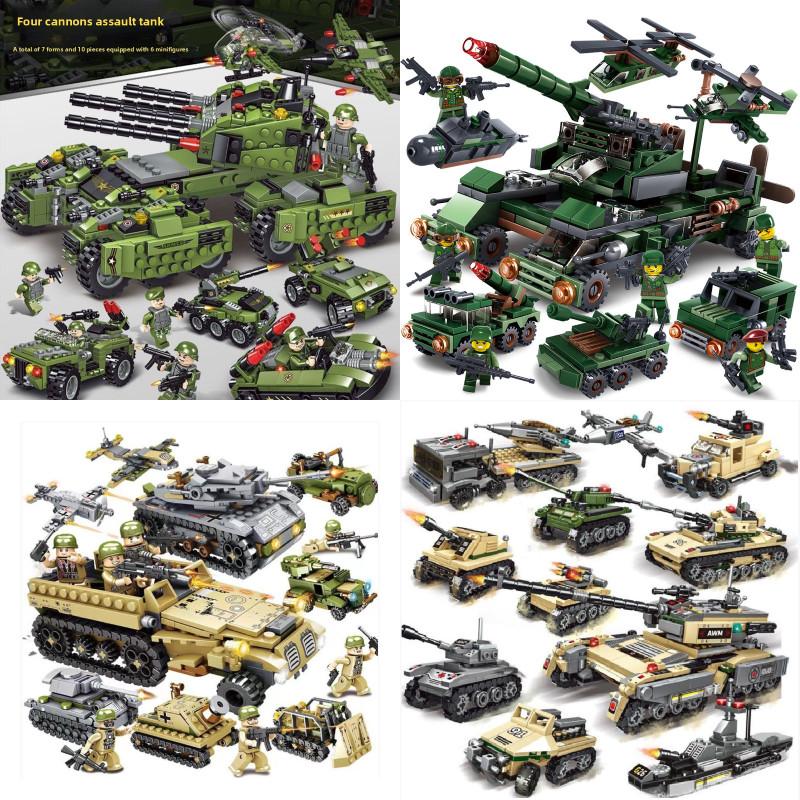 Конструктор Танк 8в1 Военный Тяжелый Танк Модель Конструктор Армейские Игрушки Мальчик