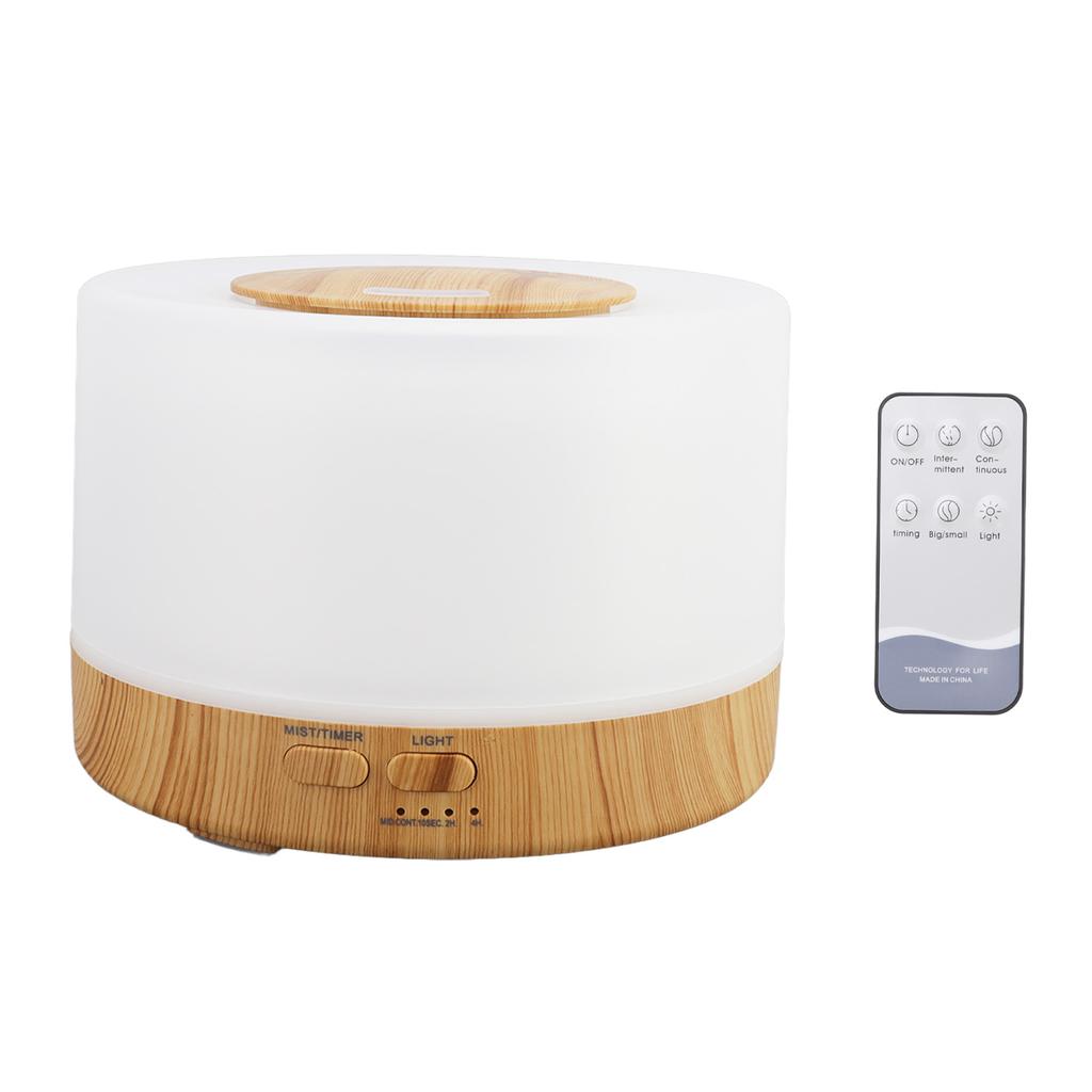 Desk Humidifier 500ml Wood Grain 7 Color LED Light 35dB Remote Control Aromatherapy Diffuser