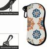 2D-Boho Floral Print Protective Glasses Case, Vintage Mandala Pattern Sunglasses Case, Portable Eyewear Holder Pouch, Lightweight Travel Spectacle Sto