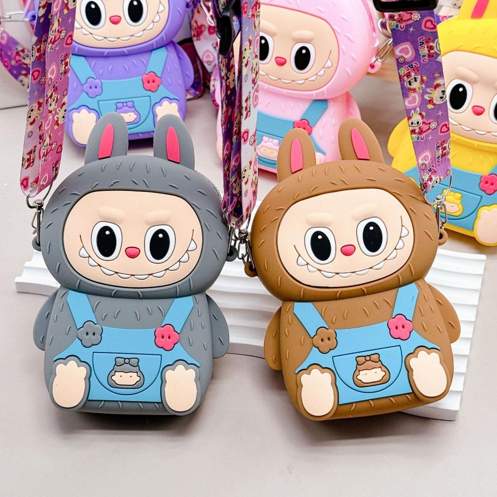 Популярная детская сумка для перекусов Labobo, мягкий силиконовый кошелек среднего размера, милый мультяшный стиль Bubble Mart, карман для монет, для детей, праздничный сюрприз