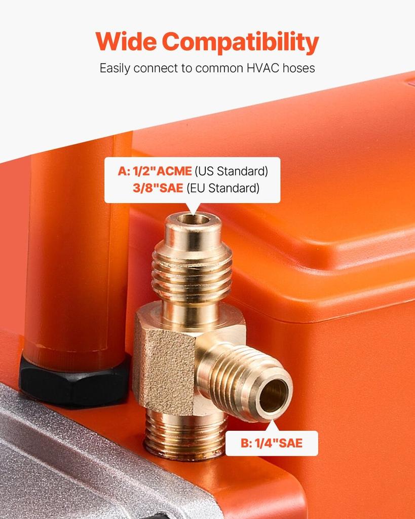 Vacuum Pump 6 CFM HVAC 2 Stage Rotary Vane Vacuum Pump Oil Included
