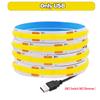 USB LED Strip Light 5V 320LEDs/M COB Dimmable Touch Sensor Switch/ Push Switch Tape DIY TV Mirror Backlight Room Night Lighting
