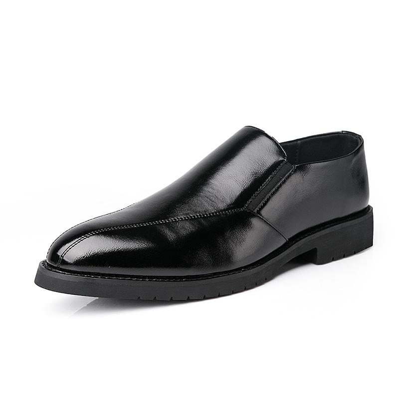 Fashion Spring New Versatile Black Men's Loafers Fashionable Men's Business Dress Shoes Lightweight Low Top Shoes Commuting Daily Shoes