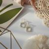 Square Transparent Glass Gift Party Dangle Jewelry Fashion Accessories Ear Studs Drop Earrings