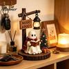Фигурки исцеляющего призрака, Фигурка на Хэллоуин, Винтажная уютная статуэтка для чтения книги/Прогулки с собакой с фонарем, Осенние декорации для урожая, Светящиеся жуткие