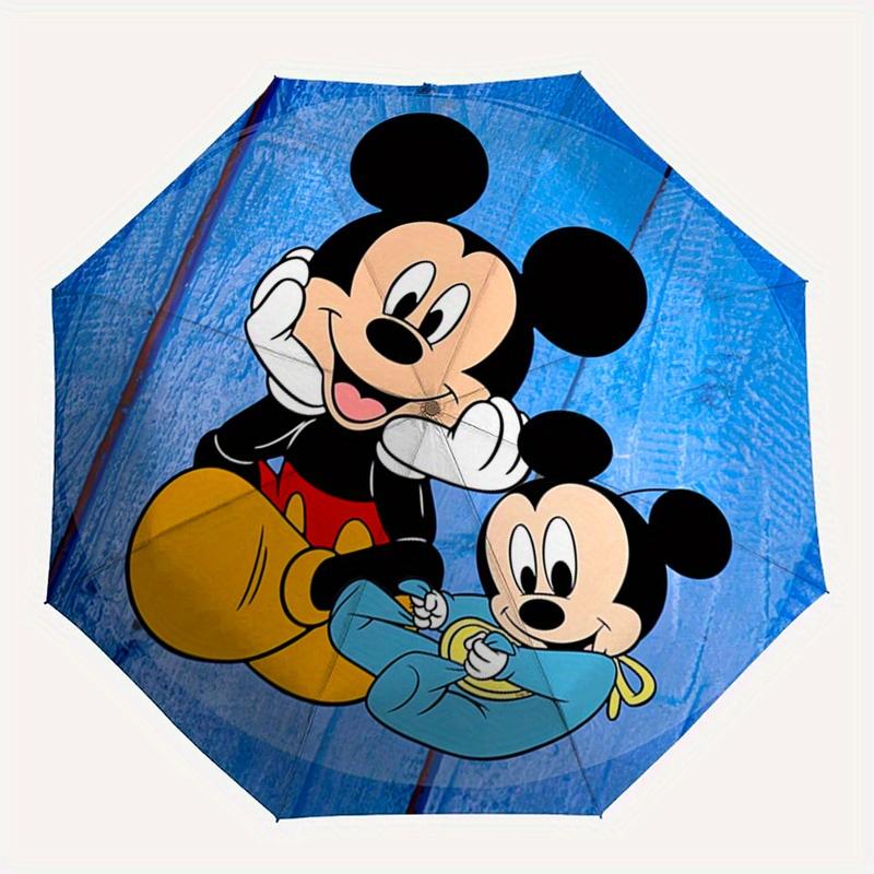 1pc Mickey Mouse,Classic Cartoon Automatic Folding Umbrella: Compact 8-Bone Design Cartoon Outdoor Travel Companion, Business Umbrella, Chri
