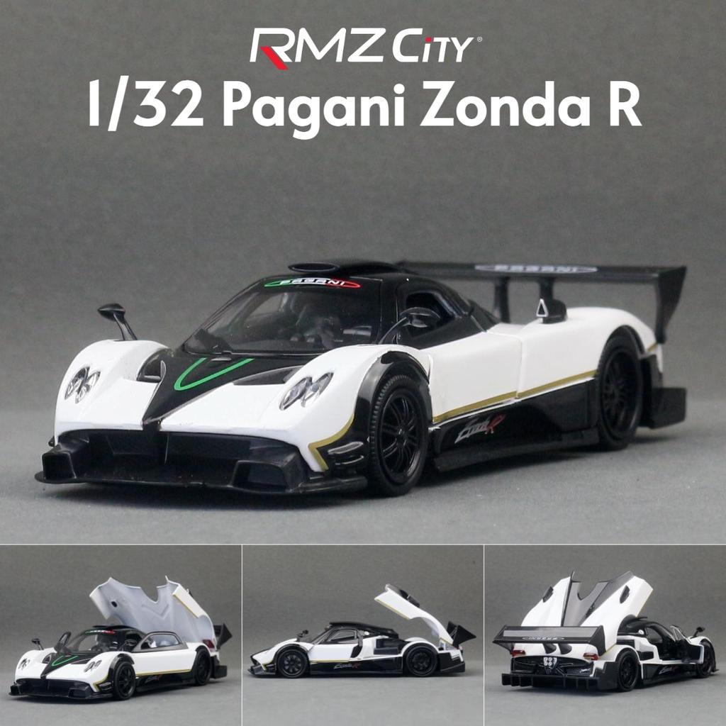 1/32 Pagani Zonda R Toy Car Model RMZ CiTY Diecast Metal Miniature Super Sport Sound & Light Collection Pull Back Gift For Boys