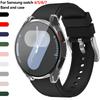 Оригинальный силиконовый чехол+ремешок для Samsung Galaxy Watch 7/6/5/4 40мм 45мм 44мм Ремешок для Galaxy 4/6 Classic Защитный чехол
