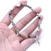 Beaded Stretch Rosary Bracelet with Cross-Charm Catholic Bracelets for Women Girls Religious Rosary Jewelry Wristband