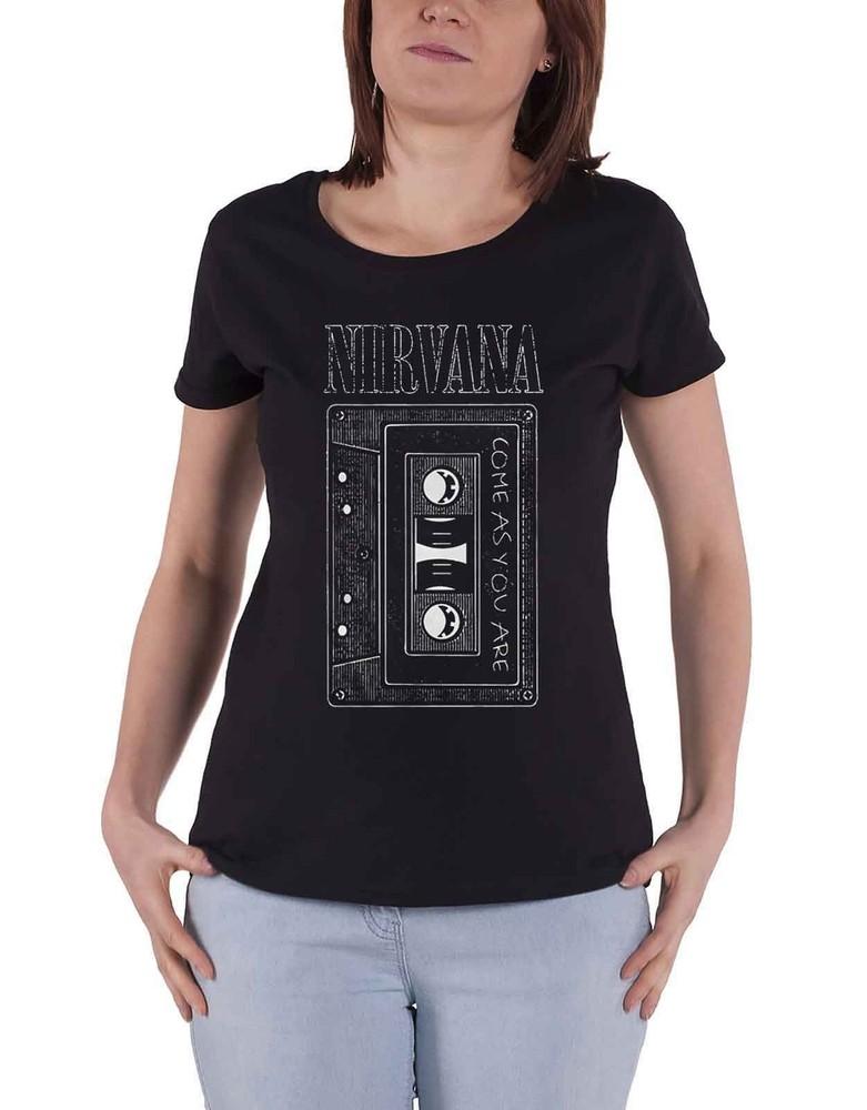 26 футболка Nirvana Come as You Are Логотип-лента новая Официальная Женская Узкий крой Черная Унисекс Футболка