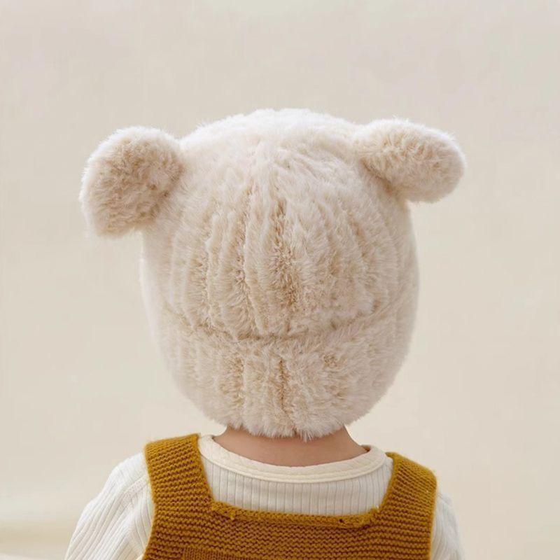 Детская шапка зимняя флисовая шапка утолщенная для мальчиков и девочек осенне-зимняя с защитой ушей милая шерстяная шапка супер милая детская вязка