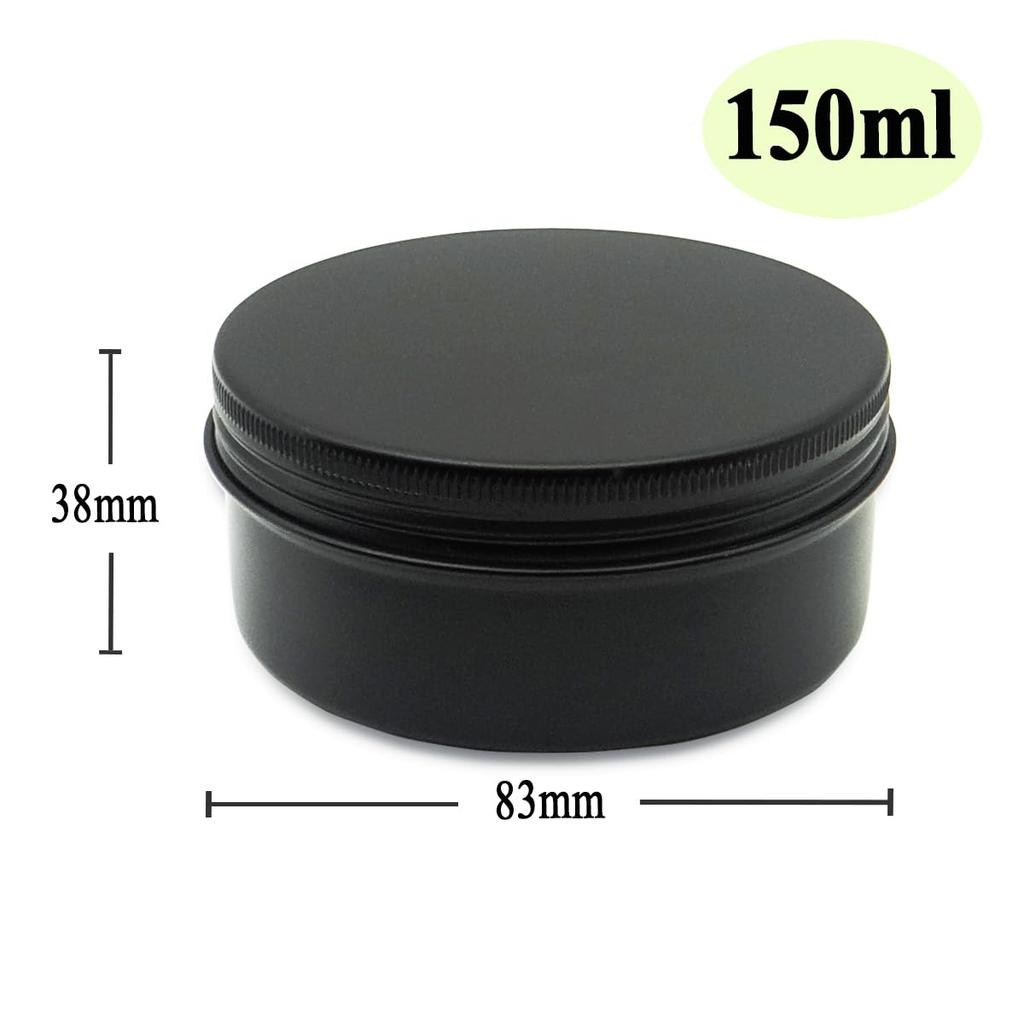 Wopanxye 6 упаковок по 5 унций, черная алюминиевая банка, косметический крем, тени для век, мазь, блеск для губ, чайная свеча, многоразовый контейнер, банки для краски, алюминиевая банка