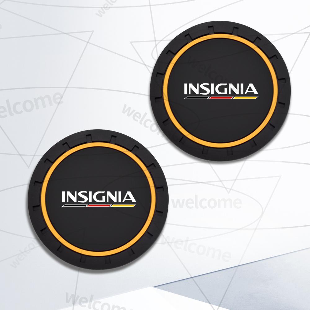 2pcs PVC For Opel Corsa Insignia LOGO OPC Line GTC Vauxhall Car Coaster Water Cup Anti-Slip Silicone Pads Interior Decoration