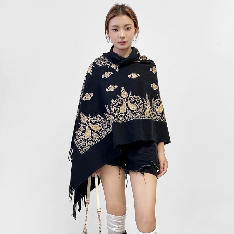 Новый женский шарф из искусственного кашемира, подходит для всех сезонов, модный и теплый, подчеркивающий темперамент, шарф с бахромой, шаль с узором "пейсли"